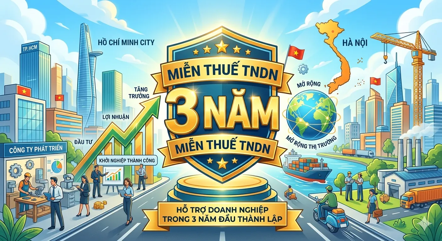 Miễn thuế thu nhập doanh nghiệp 3 năm